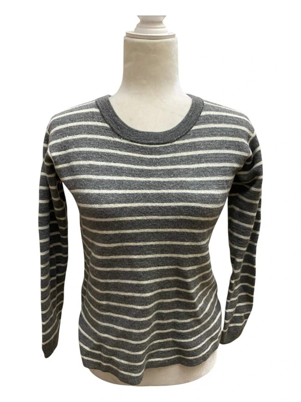 J. Crew Womens Striped 100% Merino Wool Sweater Preppy Crew Neck
